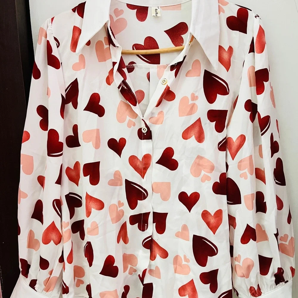 Pankh clothing heart print top ! - Picture 1 of 7